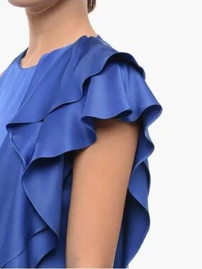 Hayden Cobalt Blue Ruffle Sleeve Mini Dress